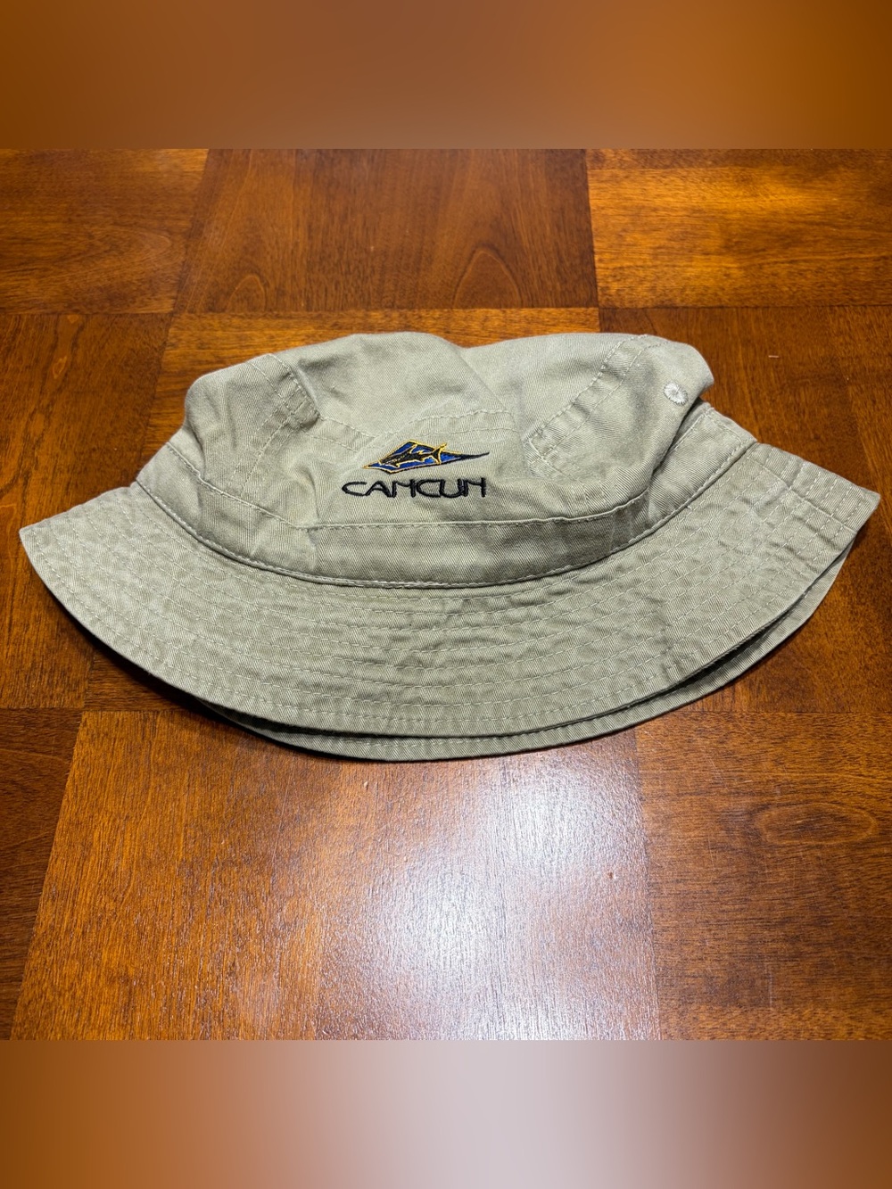 OTTO Cancun Marlin Embroidered Cotton Bucket Hat Khaki L/X